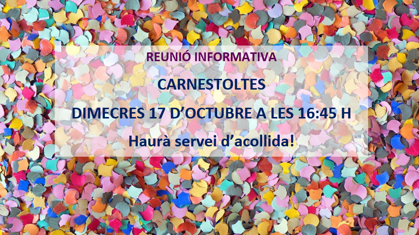 PROPERA REUNIÓ CARNESTOLTES!