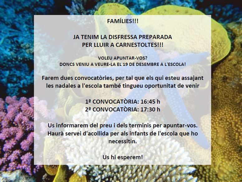 VINE A VEURE COM SERÀ LA DISFRESSA DEL PROPER CARNESTOLTES!!!